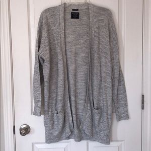 A&F open marled gray cardigan sz XL